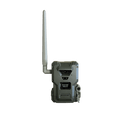 A gray and black SPYPOINT Flex-M2 wireless trail camera with an attached vertical antenna, shown against a plain white background.