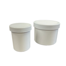 White Round Wide-Mouth Plastic Jars