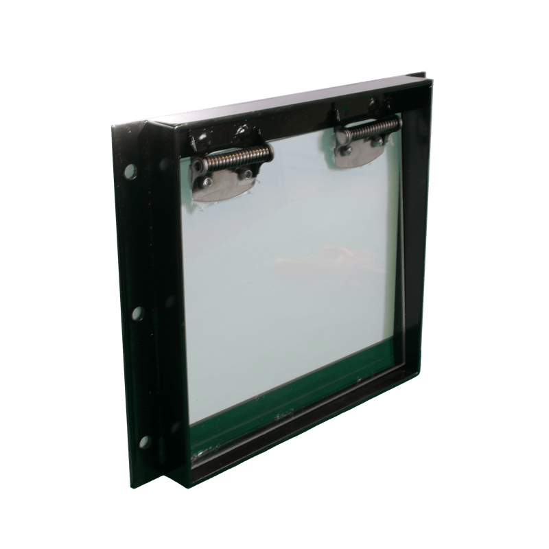Black Metal Framed One way door with clear flap 