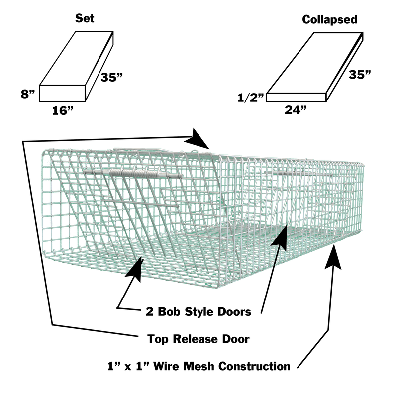 omahawk 502 Collapsable Pigeon Trap- info graphic 